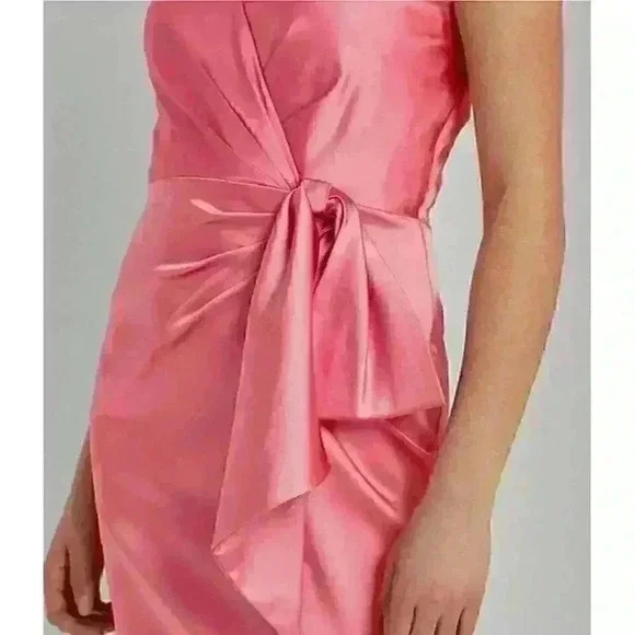 NEW! Lauren Ralph Lauren Women's 12 Structured Satin-Cocktail Dress NWT $265 - Picture 4 of 4
